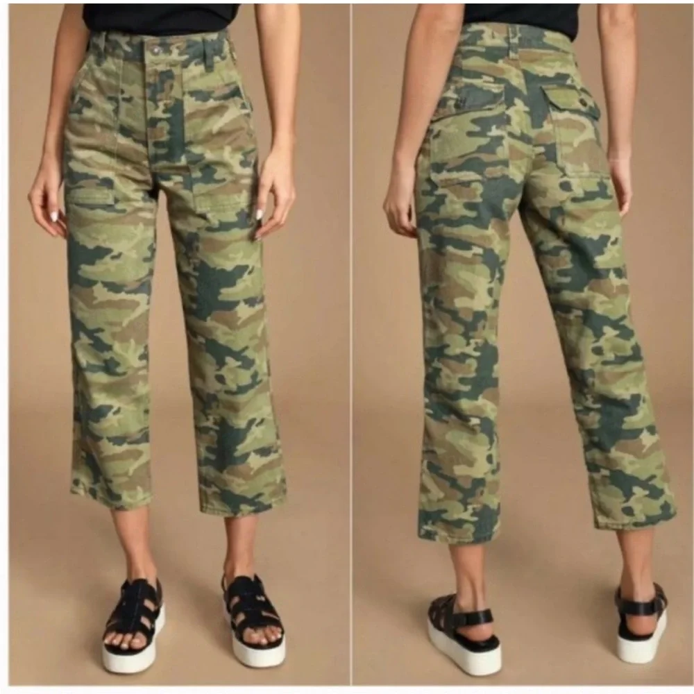 FREE PEOPLE: REMY CAMO CROPPED PANTS‎ Sz 27